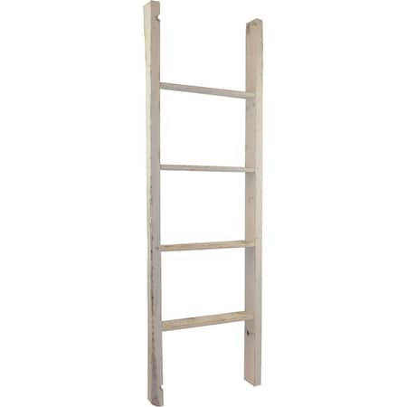 Ekena Millwork 19"W x 60"H x 3 1/2"D Vintage Farmhouse 4 Rung Ladder, Barnwood Decor Collection, Chalk Dust White DECR019X060X04LDRWH